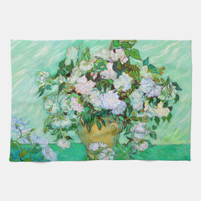 Vase mit Rose Van Gogh Fine Art Handtuch (Horizontal)