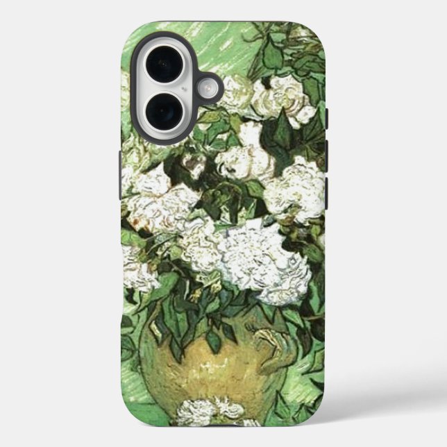 Vase mit Rose - Van Gogh Gemälde Art iPhone 16 Hülle (Rückseite)