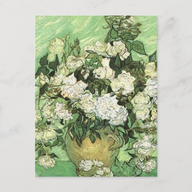 Vase mit Rose - Van Gogh Postkarte (Vorderseite)