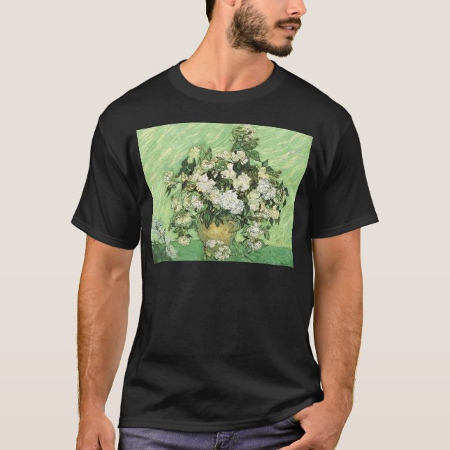Vase mit Rose - Van Gogh T-Shirt (Vorderseite)