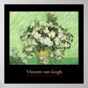 Vase mit Rose von van Gogh Poster Print