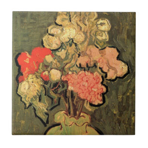 Vase mit Rosen-Mallows von Vincent van Gogh Fliese