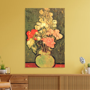 Vase mit Rosen-Mallows von Vincent van Gogh Leinwanddruck
