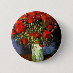 Vase mit roten Mohnblumen Vincent van Gogh Button