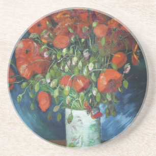 Vase mit roten Mohnblumen Vincent van Gogh Getränkeuntersetzer