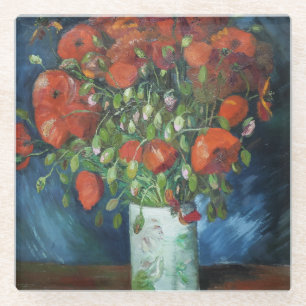 Vase mit roten Mohnblumen Vincent van Gogh Quadr Glasuntersetzer