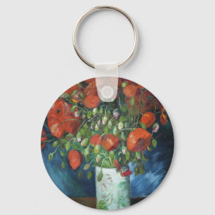 Vase mit roten Mohnblumen Vincent van Gogh Schlüsselanhänger