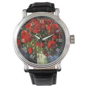Vase mit roten Mohnblumen von Vincent van Gogh Armbanduhr