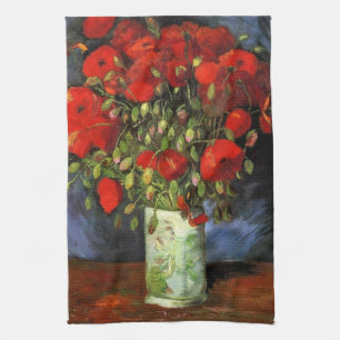 Vase mit roten Mohnblumen von Vincent van Gogh Geschirrtuch