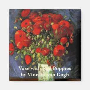 Vase mit roten Mohnblumen von Vincent van Gogh Magnet