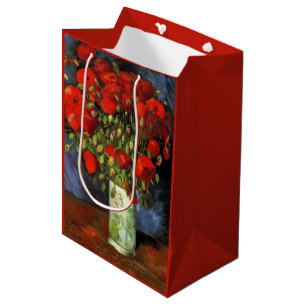 Vase mit roten Mohnblumen von Vincent van Gogh Mittlere Geschenktüte