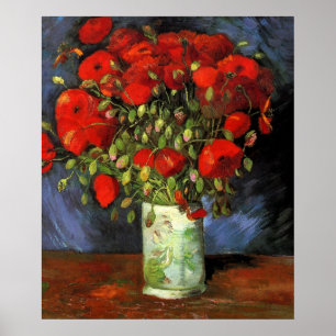 Vase mit roten Mohnblumen von Vincent Van Gogh Poster
