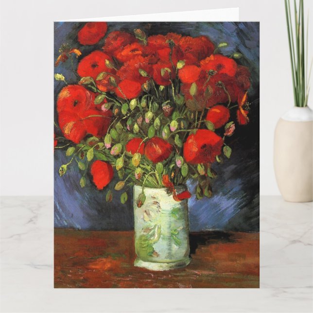 Vase mit Roten Pfefferlingen von Vincent Van Gogh Karte (Vorderseite)