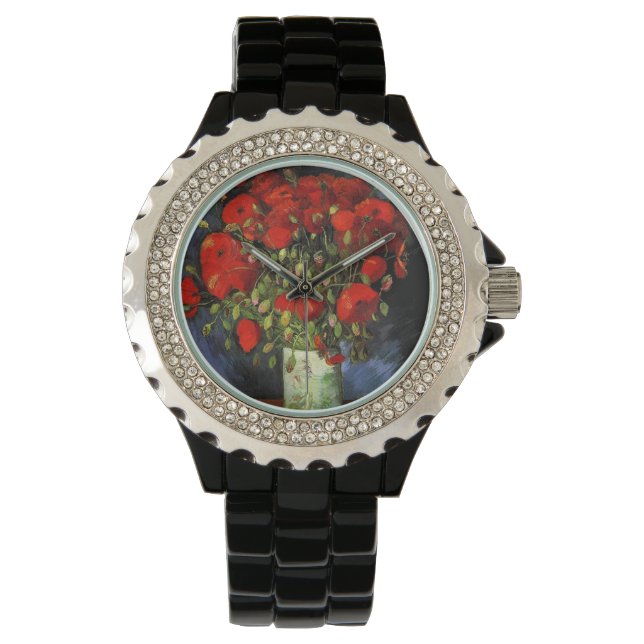 Vase mit roten Pflücken, Vincent van Gogh Armbanduhr (Vorderseite)