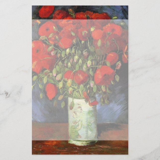 Vase mit roten Pflücken von Vincent van Gogh (Vorderseite)