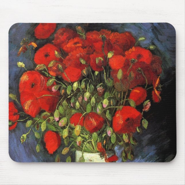 Vase mit roten Pflücken von Vincent van Gogh Mousepad (Vorne)