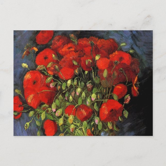 Vase mit roten Pflücken von Vincent van Gogh Postkarte (Vorderseite)