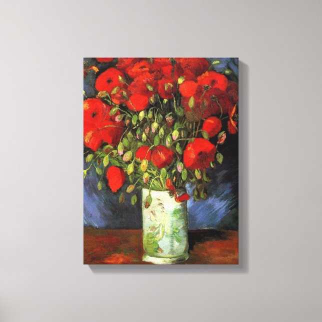 Vase mit roten Poppies | Vincent van Gogh Leinwanddruck (Vorderseite)