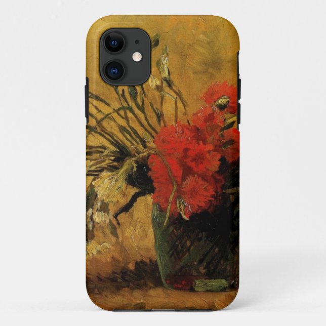 Vase mit roten und weißen Nelken Case-Mate iPhone Hülle (Rückseite)