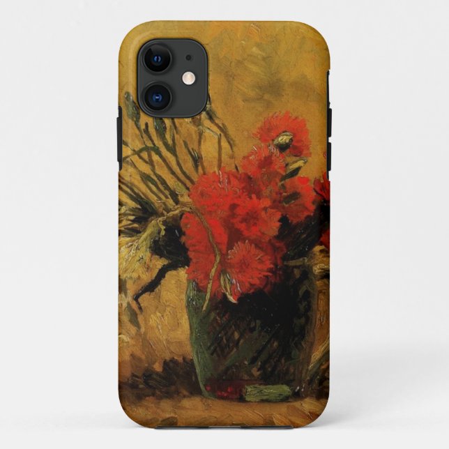 Vase mit roten und weißen Nelken Case-Mate iPhone Hülle (Rückseite)