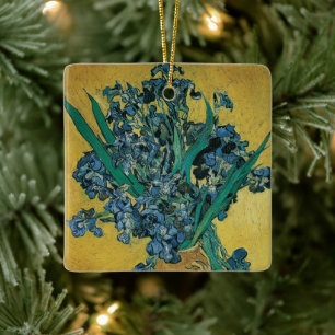 Vase mit Schwertlilien von Vincent van Gogh, Vinta Keramikornament
