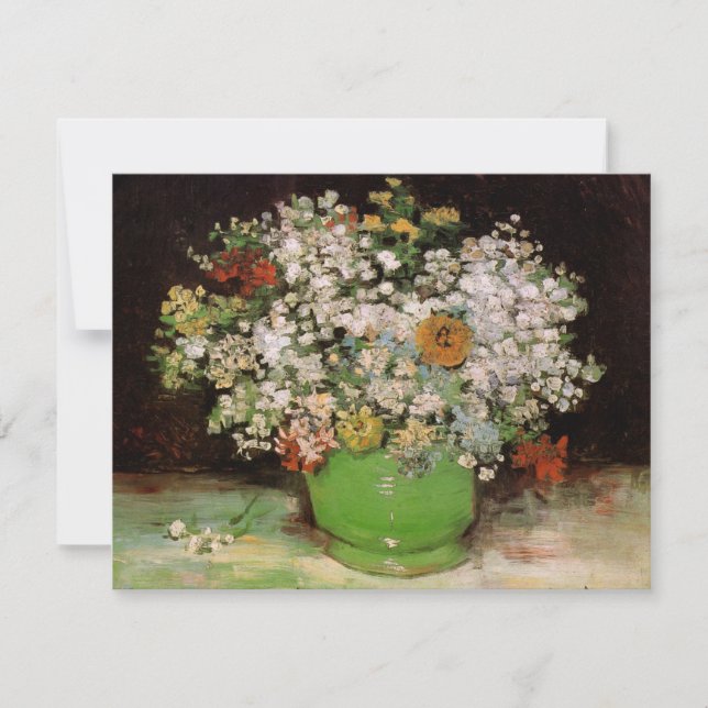 Vase mit Zinnia-Blume von Vincent van Gogh (Vorderseite)