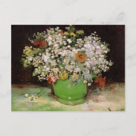 Vase mit Zinnias und anderen Blume Postkarte