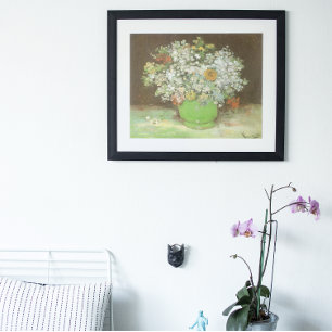 Vase mit Zinnias und Blumen von Vincent van Gogh Poster