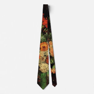 Vase mit Zinnie und Geranie, Vincent van Gogh Krawatte