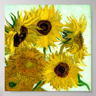 Vase mit zwölf Sonnenblumen, Van Gogh Fine Art Poster
