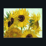 Vase mit zwölf Sonnenblumen, Van Gogh Fine Art Postkarte<br><div class="desc">Stillleben: Vase mit zwölf Sonnenblumen, Vincent van Gogh. Arles, August 1888. Vase with Twelve Sunflowers ist die dritte Version der zweiten Sonnenblumenserie von Vincent van Gogh, die im August 1888 in Arles gemalt wurde. Der Hintergrund ist blau-grün, und die Blume wirken viel gelber als in den beiden Vorgängerversionen. Öl auf...</div>