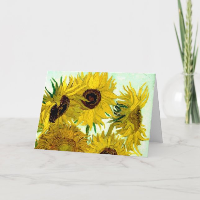 Vase mit zwölf Sonnenblumen, Van- Goghschöne Kunst Karte (Vorderseite)