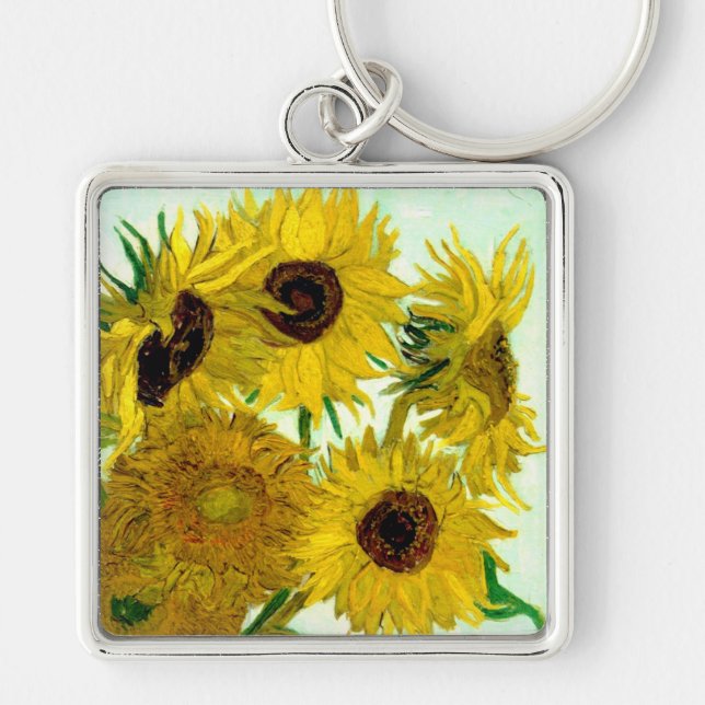 Vase mit zwölf Sonnenblumen, Van- Goghschöne Kunst Schlüsselanhänger (Vorne)