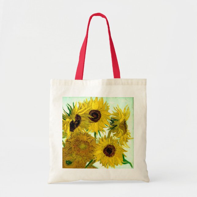 Vase mit zwölf Sonnenblumen, Van- Goghschöne Kunst Tragetasche (Vorne)