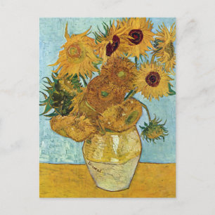 Vase mit zwölf Sonnenblumen von Van Gogh Postkarte