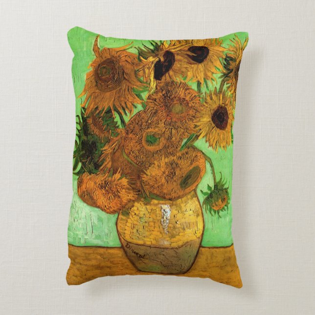Vase mit zwölf Sonnenblumen von Vincent van Gogh Dekokissen (Rückseite(Vertikal))