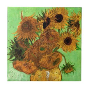 Vase mit zwölf Sonnenblumen von Vincent van Gogh Fliese