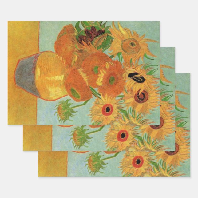 Vase mit zwölf Sonnenblumen von Vincent van Gogh Geschenkpapier Set (Set)