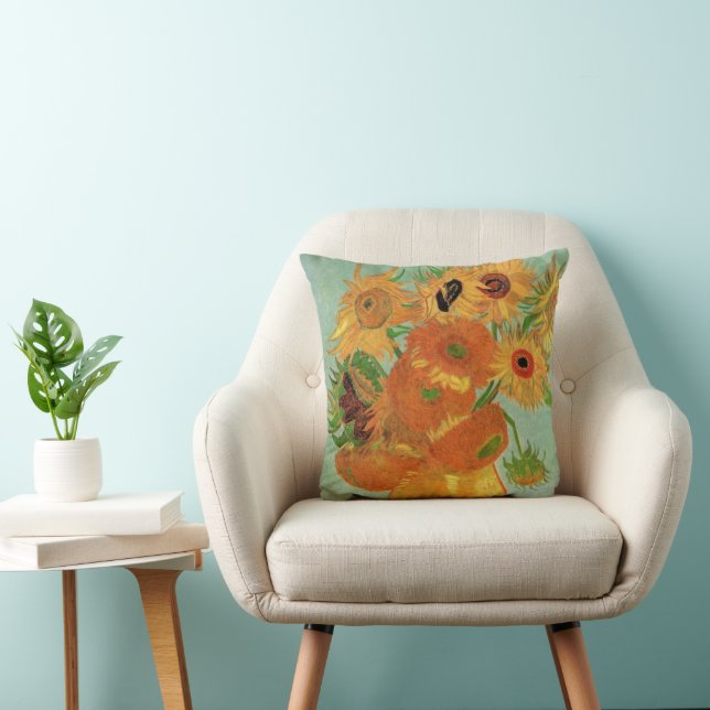 Vase mit zwölf Sonnenblumen von Vincent van Gogh Kissen (Stuhl )