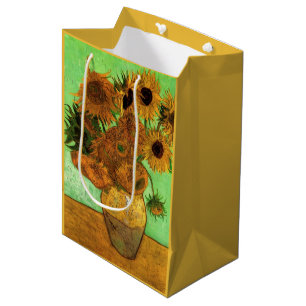 Vase mit zwölf Sonnenblumen von Vincent van Gogh Mittlere Geschenktüte
