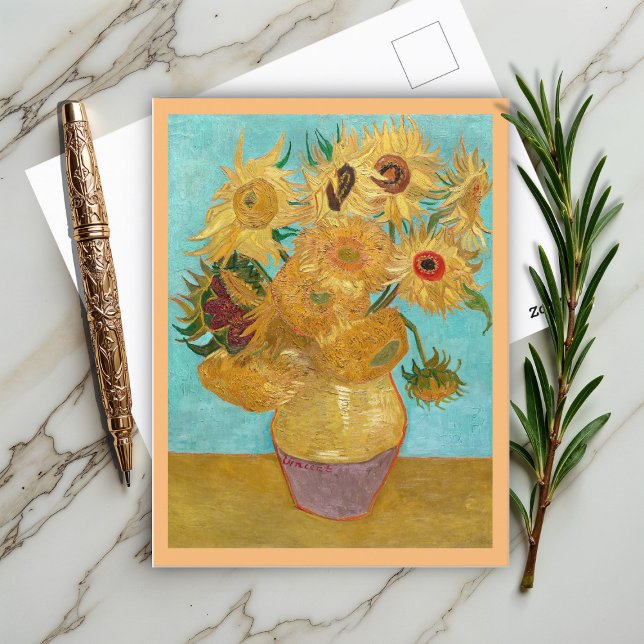 Vase mit zwölf Sonnenblumen von Vincent Van Gogh Postkarte (Von Creator hochgeladen)