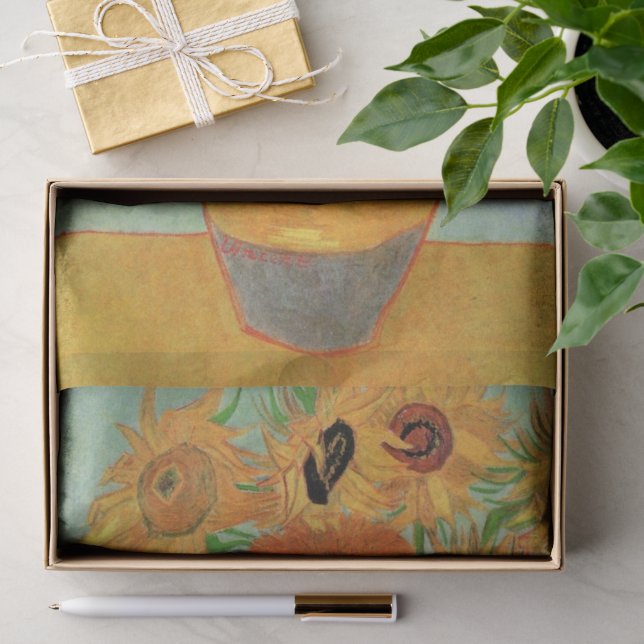 Vase mit zwölf Sonnenblumen von Vincent van Gogh Seidenpapier (Geschenk)