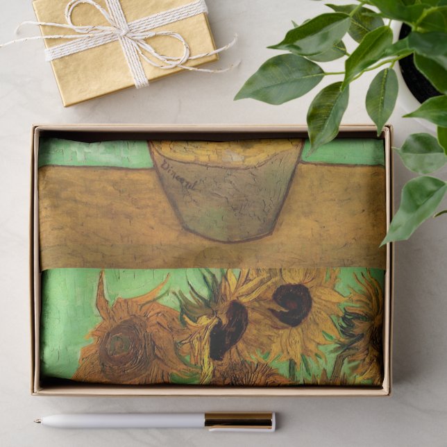 Vase mit zwölf Sonnenblumen von Vincent van Gogh Seidenpapier (Geschenk)
