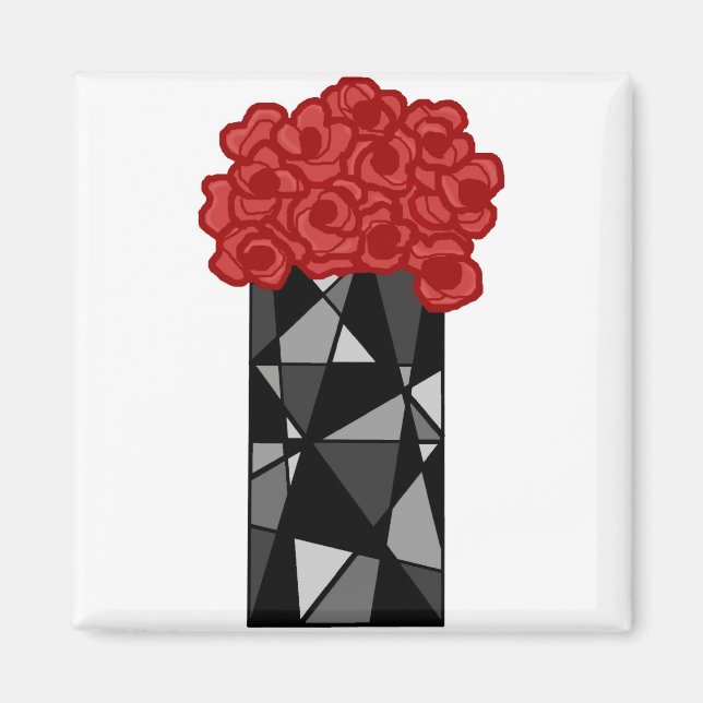 Vase-n-Blume-Magnet Magnet (Vorne)