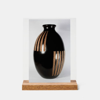 Vase Noir & Doré Élégant – Design Contemporain Chi