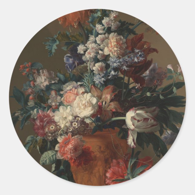 Vase of Blume - Jan van Huysum Runder Aufkleber (Vorderseite)