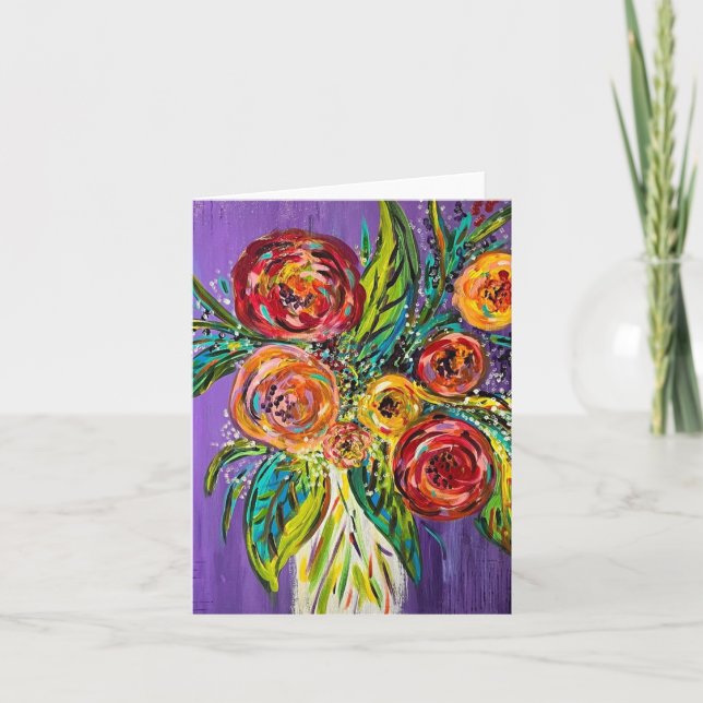 Vase of Peonies Note Card (Vorderseite)