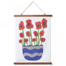 Vase Poppies Zeitgenössisches Kunstgedicht Print