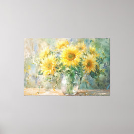 *~* Vase Sun Blume TV2 Stretched Canvas Print Leinwanddruck