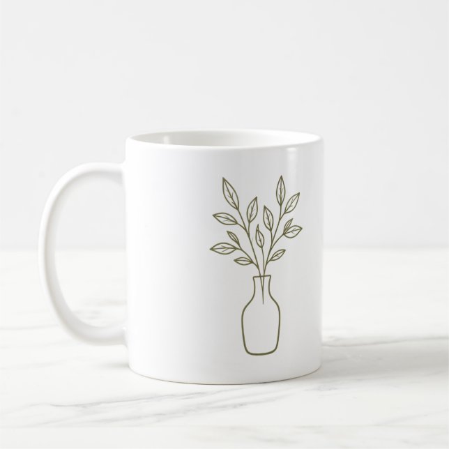 Vase und Blätter Tasse (Links)